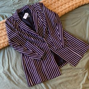 Plus Size Torrid Purple Pinstripe Single Button Blazer - 2X - NWT - Unique